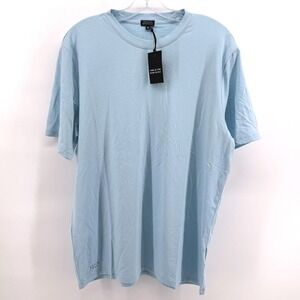 Two Blind Brothers T-Shirt Men XL Blue Braille Detail Short Sleeve Crew Neck Tee